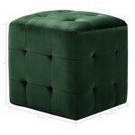 vidaXL 2 Pièces Poufs Vert 30 x 30 x 30 cm Tissu velours