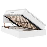 vidaXL Lit avec rangement et LED avec matelas Blanc pur 120 x 200 cm
