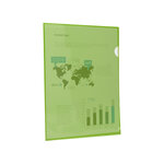 Pochette coin liderpapel polypropylène 180 microns a4 210x297mm capacité 20f coloris vert transparent