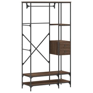 vidaXL Porte-vêtements avec étagères chêne marron bois d'ingénierie
