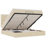 VidaXL Cadre de lit ottoman avec matelas crème 200x200cm tissu