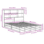 vidaXL Lit bibliothèque sans matelas cire marron 120x200cm bois massif