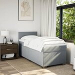 vidaXL Sommier à lattes de lit avec matelas gris clair 80x200 cm tissu
