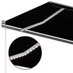 vidaXL Auvent manuel rétractable avec LED 500x300 cm Anthracite
