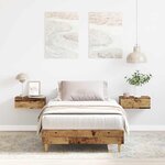 vidaXL Cadre de lit sans matelas vieux bois 75x190 cm bois ingénierie