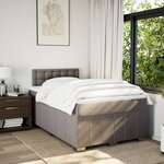 vidaXL Sommier à lattes de lit avec matelas Taupe 120x200 cm Tissu