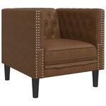 vidaXL Ensemble de canapé Chesterfield 3 Pièces marron similicuir daim