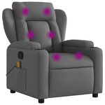vidaXL Fauteuil de massage inclinable gris foncé tissu
