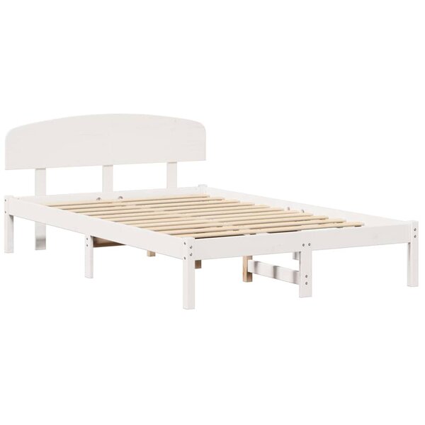 vidaXL Cadre de lit Blanc 120 x 200 cm Bois de pin massif