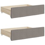 vidaXL Lit de jour avec gigogne et tiroirs taupe 100x200 cm tissu
