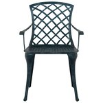 Chaises de jardin vidaXL empilables 4 Pièces vert en aluminium moulé