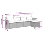 vidaXL Salon de jardin avec coussins 5Pièces mélange beige résine tressée