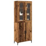vidaXL Haut Armoire Montage mural 2 Pièces Bois ancien 69 5 x 34 x 180 cm