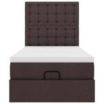 vidaXL Cadre de lit ottoman avec matelas marron foncé 100x200 cm tissu