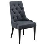 Chaise de salle à manger stylée avec motif chesterfield siège design pieds robustes en métal rembourrage textile 100 x 53 x 60 cm gris foncé 03_0005001