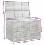 vidaXL Boîte de rangement de jardin gris clair 150x100x100 cm rotin