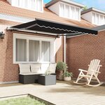 vidaXL Auvent Rétractable Noir 350 x 250 cm Tissu et Aluminium