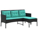 vidaXL Ensemble de canapé de jardin avec coussin 2 Pièces polyrotin