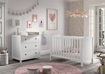 Amori Blanc Lit Bébé 60x120cm Commode plan à langer