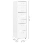 vidaXL Classeur mobile Blanc 28x41x109 cm Métal