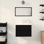 meuble sous lavabo vidaXL avec bassin intégré Chêne noir Bois d'ingénierie