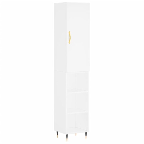 vidaXL Buffet haut Blanc 34 5x34x180 cm Bois d'ingénierie