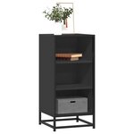 vidaXL Buffet noir 35 5x35x76 cm bois d'ingénierie et métal