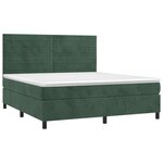 vidaXL Sommier à lattes de lit avec matelas LED Vert foncé 160x200 cm