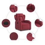 vidaXL Fauteuil inclinable électrique Rouge bordeaux Tissu