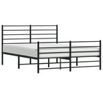 vidaXL Cadre de lit métal sans matelas avec pied de lit noir 140x200cm