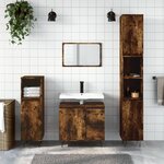 vidaXL Armoire de bain chêne fumé 65x33x60 cm bois d'ingénierie