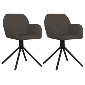 vidaXL Chaises pivotantes à manger lot de 2 Gris foncé Velours