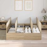 vidaXL Lit avec rangement chêne sonoma 140x190 cm