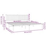 vidaXL Cadre de lit métal sans matelas et tête de lit noir 180x200 cm