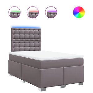 vidaXL Sommier à lattes de lit avec matelas Gris 120x200 cm Similicuir