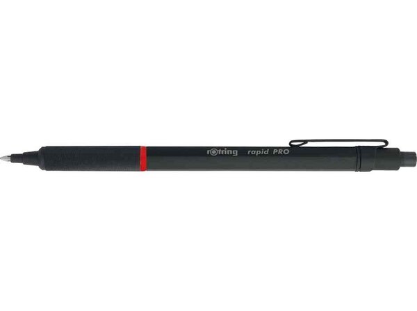Stylo bille Rétractable rapid PRO NOIR Mat Pointe M Encre Bleue ROTRING