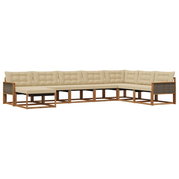 vidaXL Ensemble de canapés d'extérieur 8 pc Naturel et Beige