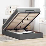 vidaXL Lit ottoman avec matelas et LED gris foncé 120x190 cm tissu