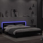 vidaXL Cadre de lit avec LED sans matelas noir 200x200 cm