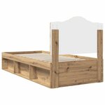 vidaXL Cadre de lit Chêne artisan 90 x 200 cm Pin massif