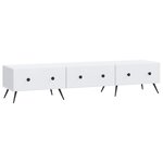 vidaXL Meuble TV Blanc 147 x 34 5 x 30 cm Bois d'ingénierie