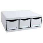 Exacompta Set de tiroirs de bureau Office 3 tiroirs Gris clair