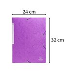Chemise 3 Rabats À Élastiques Maxi Capacity Carte Lustrée 600g/m2 Scotten ®- A4 - Violet - X 25 - Exacompta
