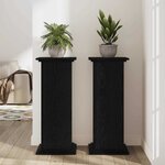 vidaXL Support de Plante Chêne noir 33 x 33 x 100 cm Bois d'ingénierie