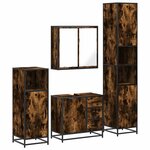 vidaXL Ensemble meubles salle de bain 4 Pièces chêne fumé bois ingénierie