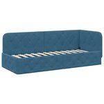 vidaXL Cadre de lit d'angle Bleu 80 x 200 cm Velours