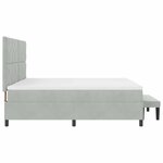 vidaXL Lit à ressorts avec matelas Gris clair 200 x 200 cm Velours