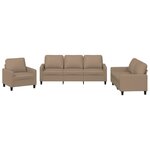 vidaXL Ensemble de canapés 3 Pièces avec coussins Cappuccino Similicuir