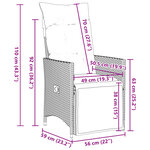 vidaXL Ensemble de bistro de jardin 5 Pièces coussins gris poly rotin
