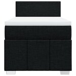 vidaXL Sommier à lattes de lit avec matelas Noir 90x200 cm Tissu